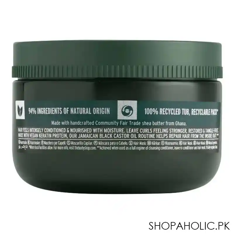 the body shop jamaican black castor oil vegan intense moisture mask, for all curls & coils, 240ml image3
