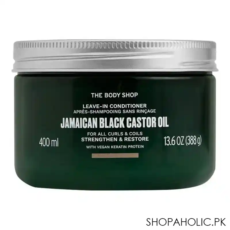 the body shop jamaican black castor oil vegan leave in conditioner, for all curls & coils, 400ml image2