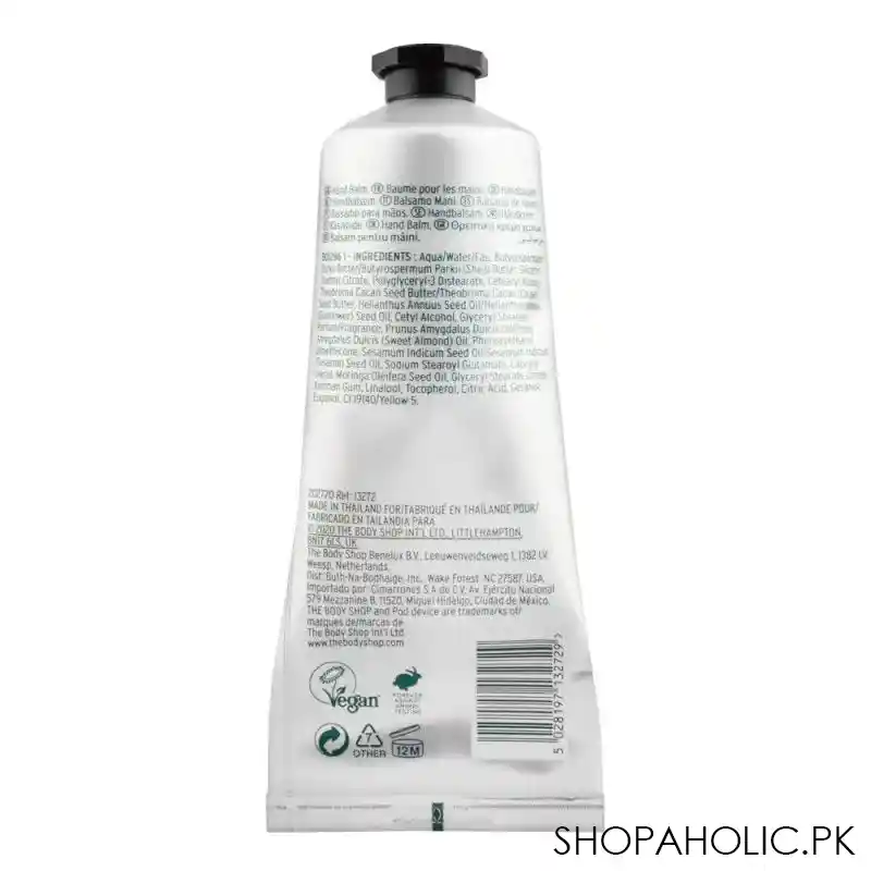 the body shop moringa 96 hours nourishing moisture hand balm, vegan, for dry skin, 100ml image2