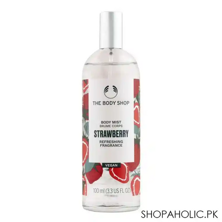 the body shop strawberry refreshing body mist, vegan, 100ml main image