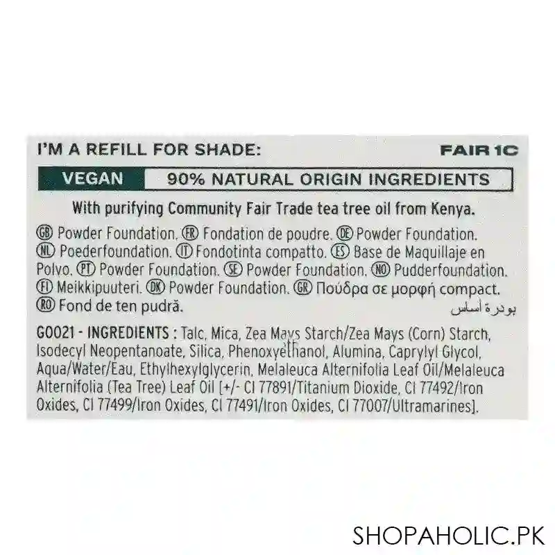 the body shop tea tree face base vegan skin clarifying powder foundation refill, fair 1c, 9g image4
