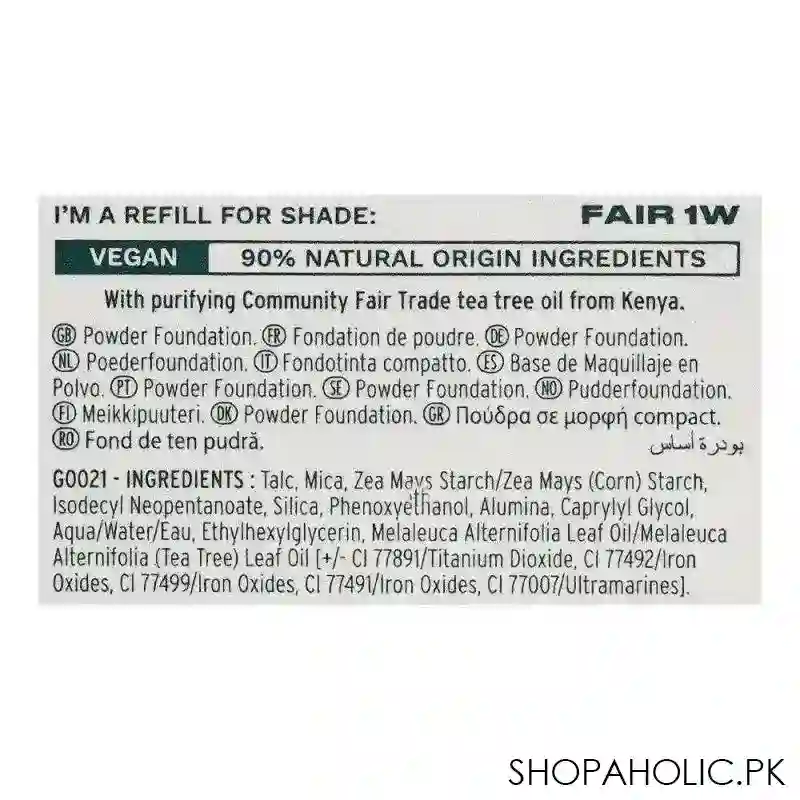 the body shop tea tree face base vegan skin clarifying powder foundation refill, fair 1w, 9g image4
