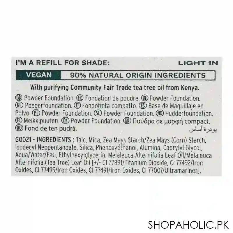the body shop tea tree face base vegan skin clarifying powder foundation refill, light 1n, 9g image4