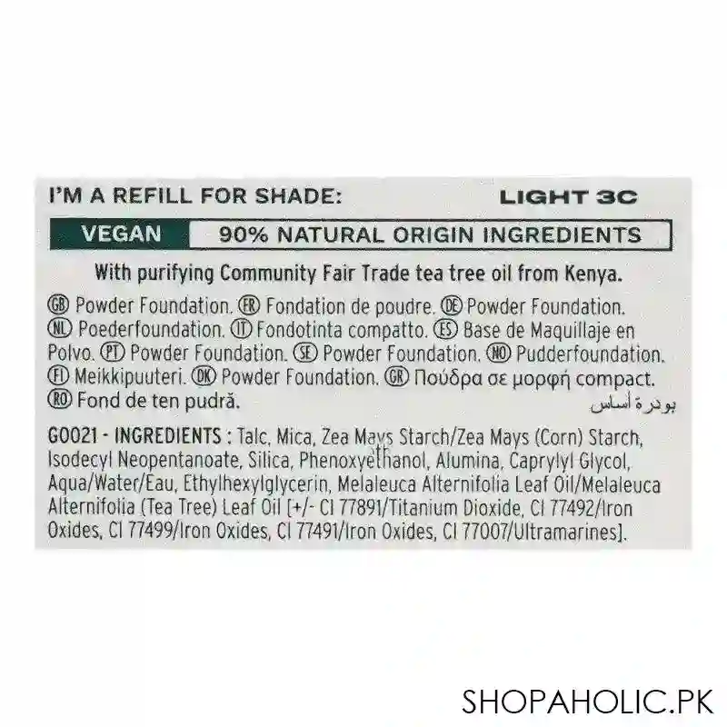 the body shop tea tree face base vegan skin clarifying powder foundation refill, light 3c, 9g image4