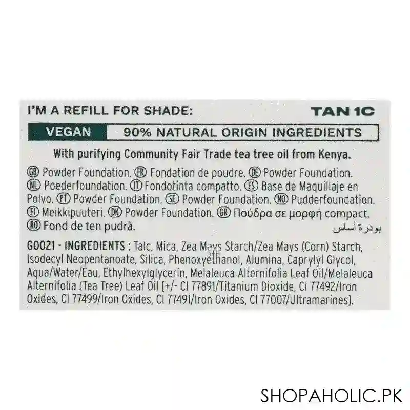 the body shop tea tree face base vegan skin clarifying powder foundation refill, tan 1c, 9g image4