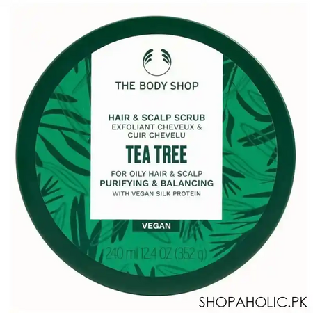 the body shop tea tree vegan hair & scalp scrub, for oily hair & scalp, 240ml main image