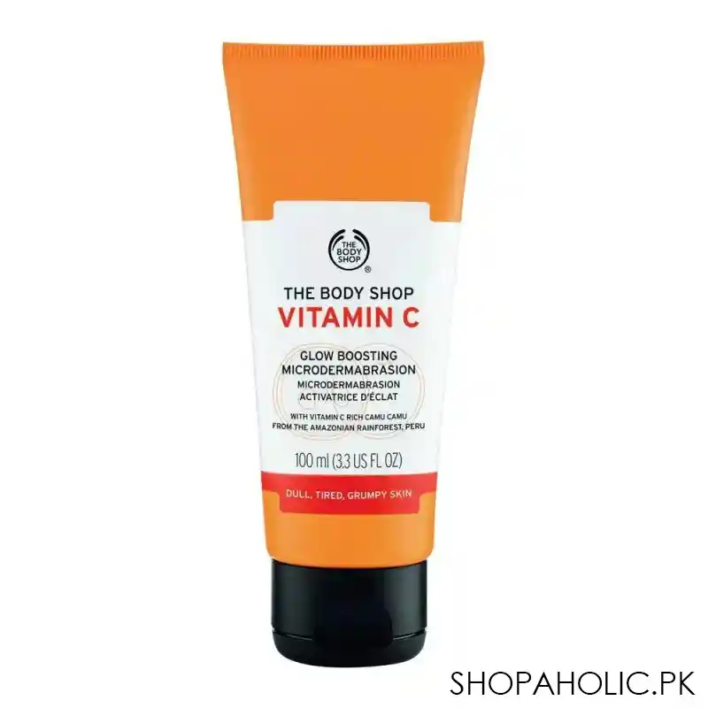 the body shop vitamin c glow boosting microdermabrasion, for dull, tired & grumpy skin, 100ml main image