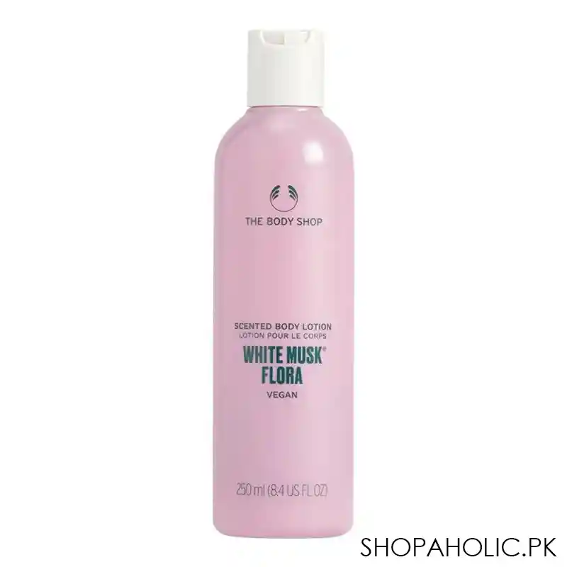 the body shop white musk flora vegan scented body lotion, 250ml main image