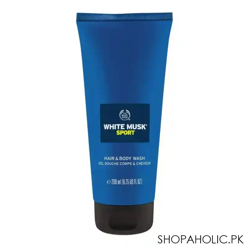 the body shop white musk sport hair & body wash, 200ml main image