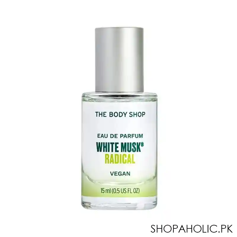 the body shop white musk vegan radical eau de parfum, fragrance for women, 15ml main image