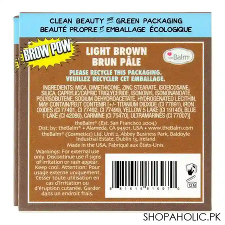 theBalm Brow Pow Eyebrow Powder, 1.2g, Light Brown - Image 4