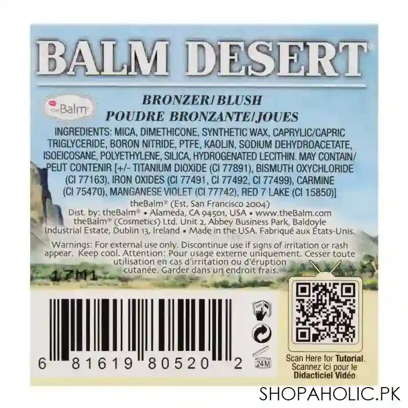 thebalm dessert bronzer/blush cheek color 6.39gm image2