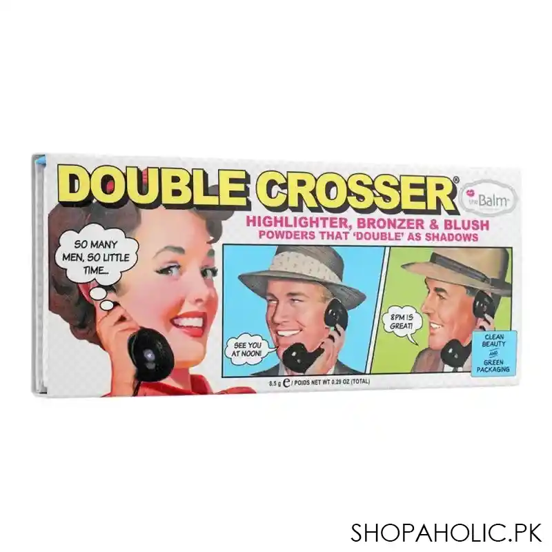 thebalm double crosser highlighter, bronzer & bluish palette, 8.5g image2