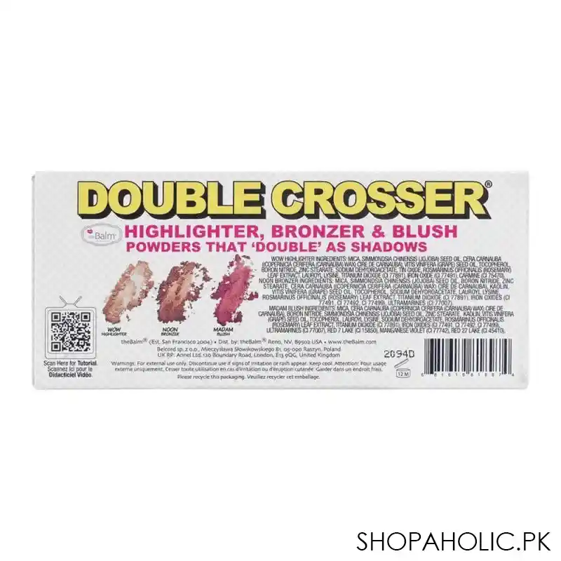 thebalm double crosser highlighter, bronzer & bluish palette, 8.5g image3