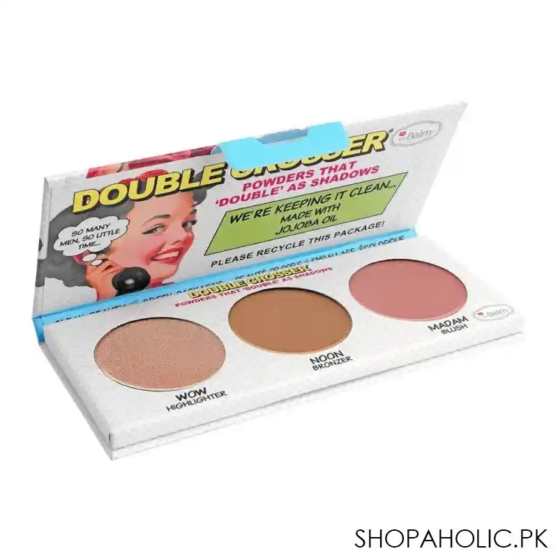 thebalm double crosser highlighter, bronzer & bluish palette, 8.5g main image