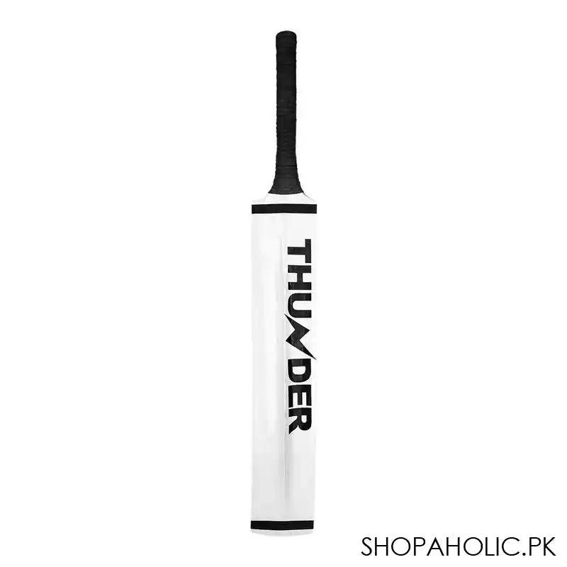 Thunder Wooden Cricket Bat, Black & White - Image 3