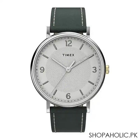 times men's southview 41mm watch grey leather band watch, tw2u67500 main image