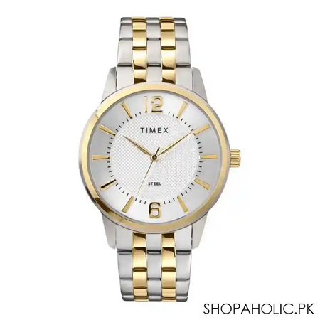 timex men's analog 40mm two tone stainless steel bracelet watch, tw2t59900 main image