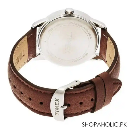 timex men's easy reader brown leather quartz fashion watch   tw2p75900 image3