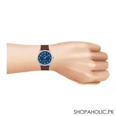 timex men's easy reader leather strap watch, brown   tw2r36000 image4