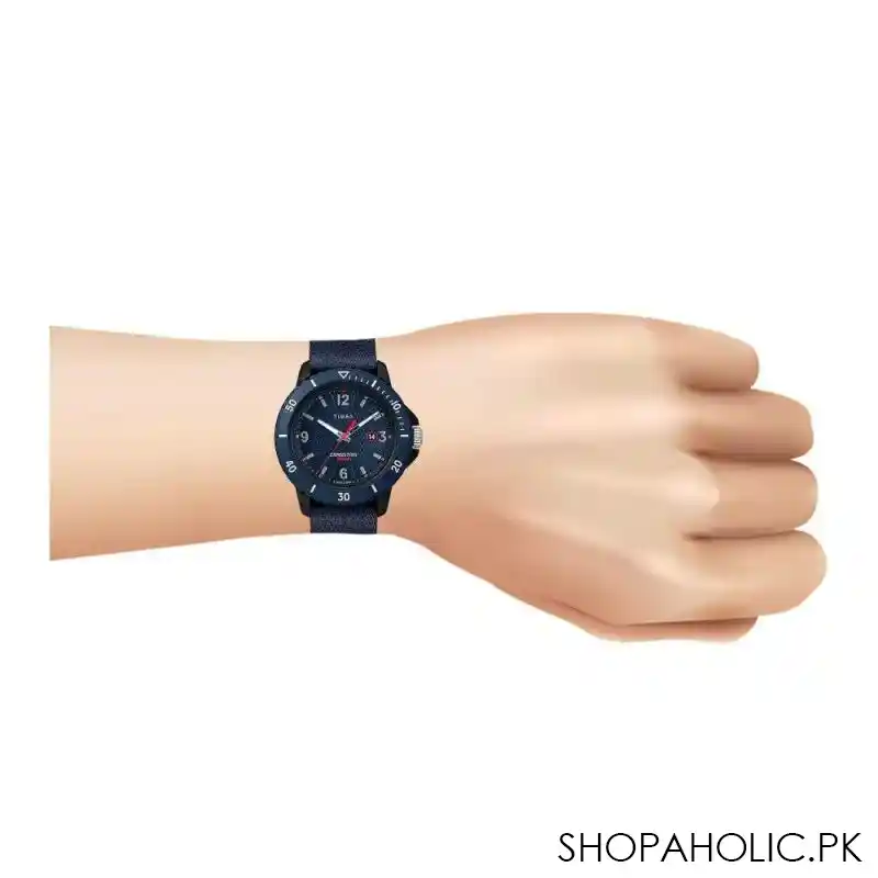 timex men's expedition solar navy blue round dial with strap chronograph watch, tw4b14300 image2