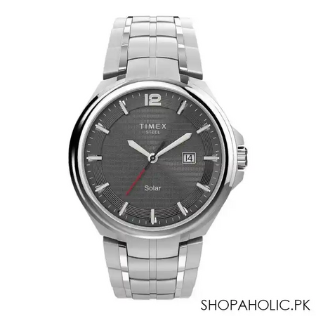 timex men's grey round dial with chrome bracelet analog watch, tw2v39600 main image