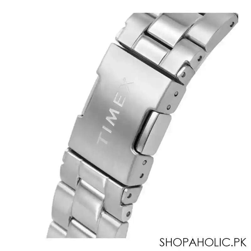 timex men's harborside coast 43mm chrome case red blue stainless watch, tw2u71900 image5
