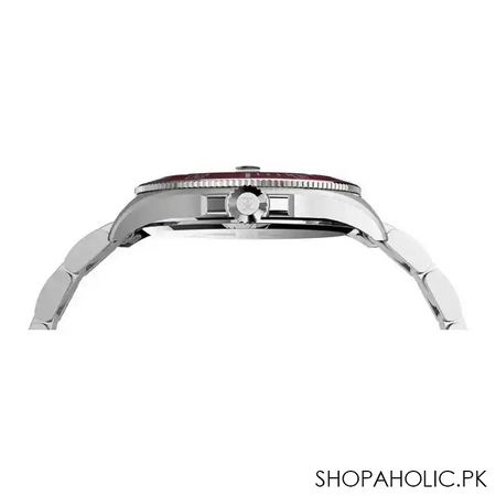 timex men's harborside coast 43mm chrome case red stainless watch, tw2u41700 image2