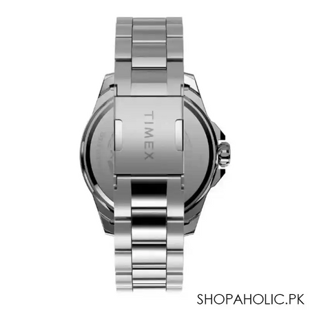 timex men's harborside coast 43mm chrome case red stainless watch, tw2u41700 image4