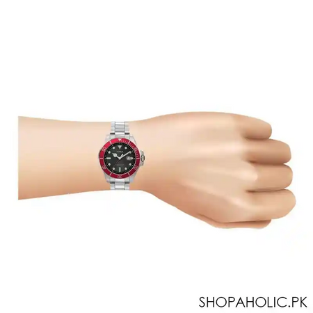 timex men's harborside coast 43mm chrome case red stainless watch, tw2u41700 image5