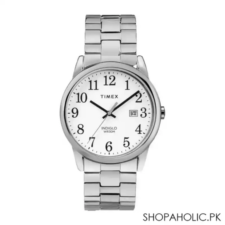 timex men's indiglo wr30m chrome round dial & bracelet analog watch, tw2r58400 main image
