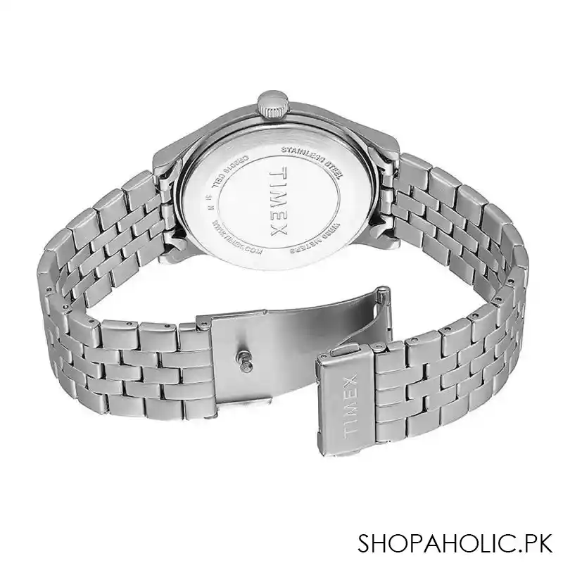 timex quartz movement black dial men's watch, tw2r68400 image3