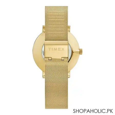 timex women's city collection stainless steel watch, golden, tw2u67100 image3