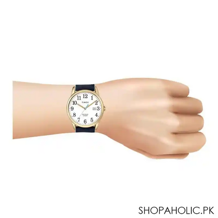 timex women's easy reader 38mm blue leather strap watch   tw2r62600 image4