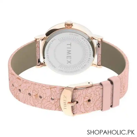 timex women's fairfield floral 37mm leather strap watch, tw2u40500 image3