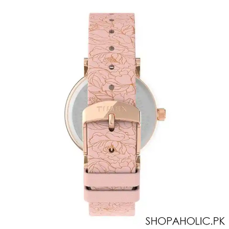timex women's fairfield floral 37mm leather strap watch, tw2u40500 image4