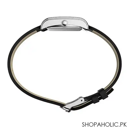 timex women's meriden 21mm black leather strap watch, tw2u06200 image2