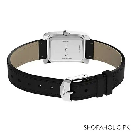 timex women's meriden 21mm black leather strap watch, tw2u06200 image3