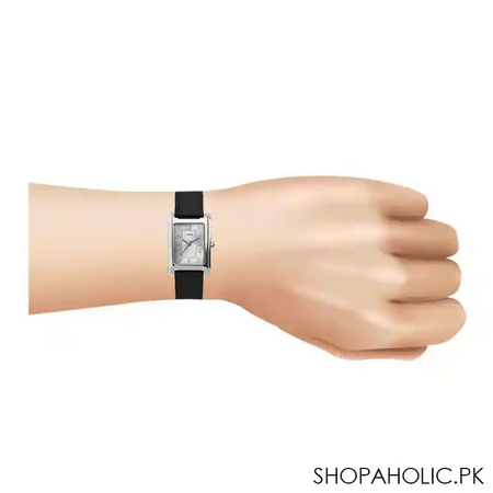 timex women's meriden 21mm black leather strap watch, tw2u06200 image5