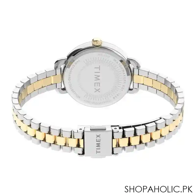 timex women's standard demi 32mm stainless steel bracelet watch, silver golden, tw2u60200 image3
