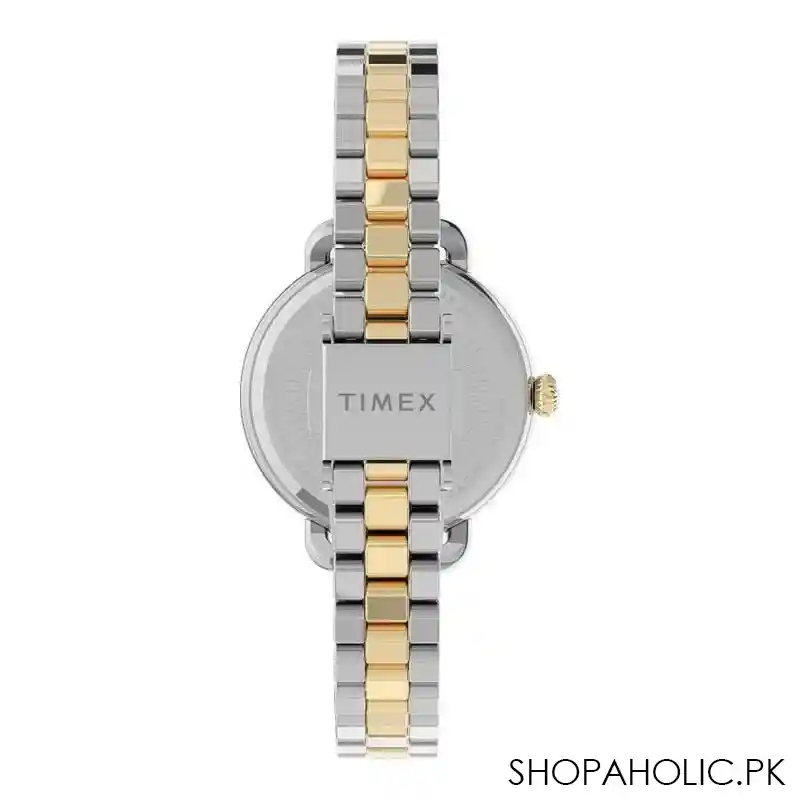 timex women's standard demi 32mm stainless steel bracelet watch, silver golden, tw2u60200 image4