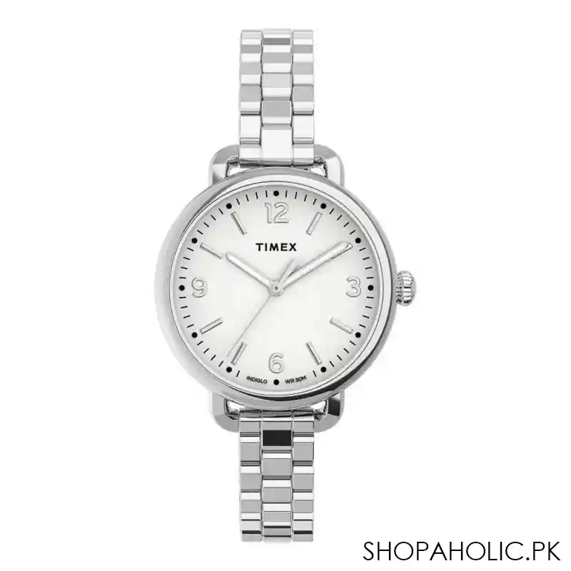 timex women's standard demi 32mm stainless steel bracelet watch, silver, tw2u60300 main image