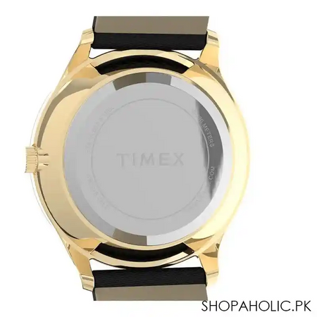 timex women's starstruck 32mm black leader strap watch, gold, tw2u57300 image3