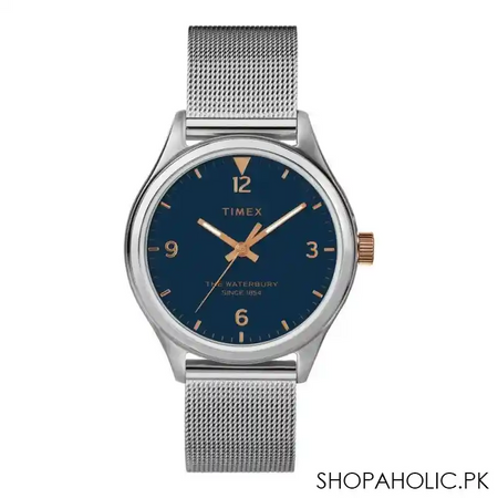 timex women's the waterbury chrome round dial with bracelet analog watch, tw2t36300 main image
