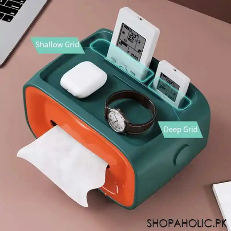 tissue box with cosmetics storage case and mobile holder image6