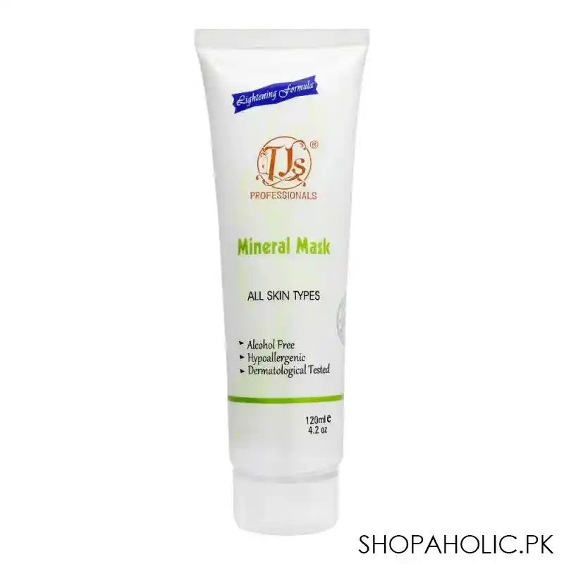 tjs professionals mineral face mask, alcohol free, all skin types, 120ml main image