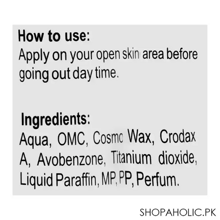 tjs professionals sun block, spf 40, all skin types, 120ml image3