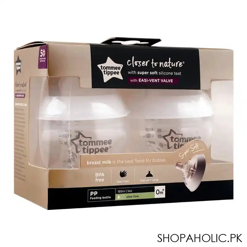 Tommee Tippee Closer To Nature PP Feeding Bottle, 2-Pack, 150ml, 422100 - Image 4
