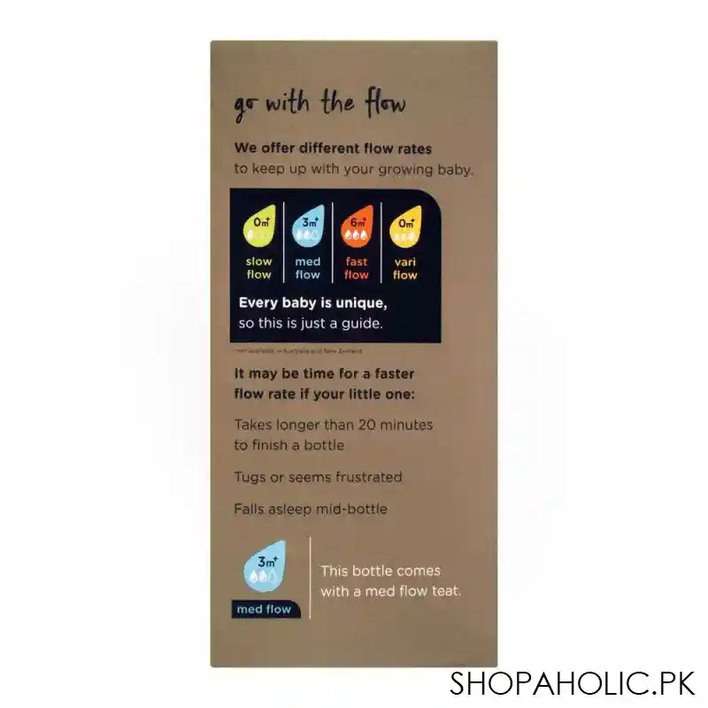 tommee tippee closer to nature pure glass med flow feeding bottle, 3m+, 250ml, 422782/38 image4