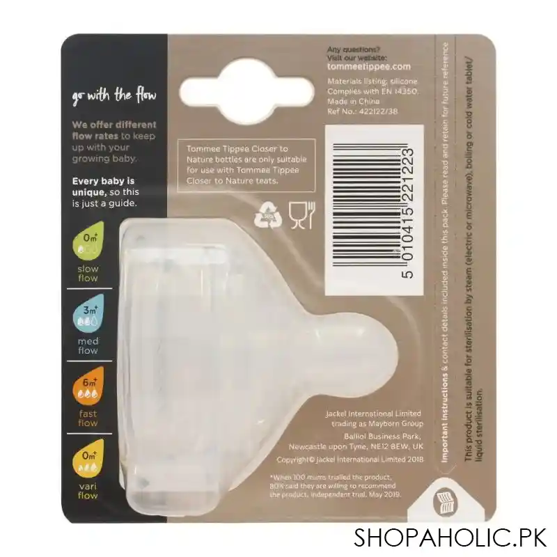 tommee tippee closer to nature super soft teats, medium flow, 3m+, 2 pack, 422122/38 image3